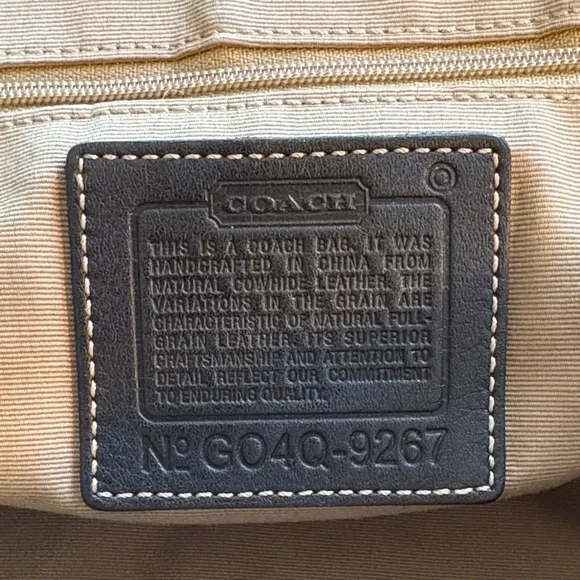 Vintage Coach Hamptons Black Leather Flap Satchel | 9267 | Hangtag | LIKE-NEW - Picture 7 of 13